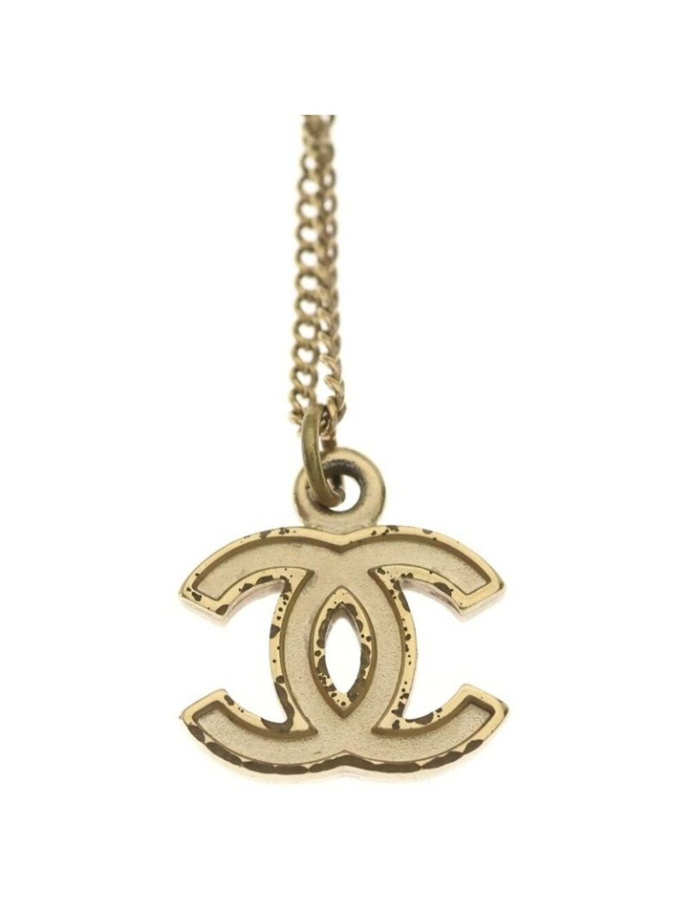 ★SOLD★ Chanel CC Logo Metal Necklace Pink Gold - Picture 5 of 6
